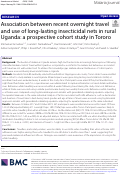 Cover page: Association between recent overnight travel and use of long-lasting insecticidal nets in rural Uganda: a prospective cohort study in Tororo