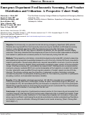 Cover page: Emergency Department Food Insecurity Screening, Food Voucher Distribution and Utilization: A Prospective Cohort Study