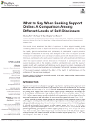 Cover page: What to Say When Seeking Support Online: A Comparison Among Different Levels of Self-Disclosure
