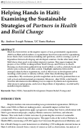 Cover page: Helping Hands in Haiti: Examining the Sustainable Strategies of Partners In Health and Build Change