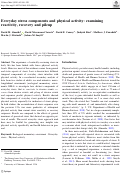 Cover page: Everyday stress components and physical activity: examining reactivity, recovery and pileup