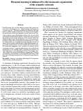 Cover page: Phoneme learning is influenced by the taxonomic organizationof the semantic referents