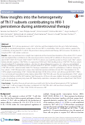 Cover page: New insights into the heterogeneity of Th17 subsets contributing to HIV-1 persistence during antiretroviral therapy