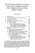 Cover page: Not All Carbon Credits are Created Equal: The Constitutional and the Cost of Regional Cap-and-Trade Market Linkage