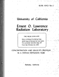 Cover page: CONCENTRATION AND VELOCITY PROFILES IN A STEFAN DIFFUSION TUBE