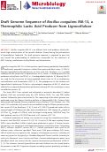 Cover page: Draft Genome Sequence of Bacillus coagulans MA-13, a Thermophilic Lactic Acid Producer from Lignocellulose