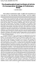 Cover page: The Questionable Empirical Basis of Article 2's Incorporation Approach: A Preliminary Study