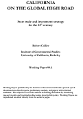 Cover page: California on the Global High Road: State Trade and Investment Strategy for the 21st Century