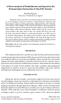 Cover page: A micro-analysis of embodiments and speech in the pronunciation instruction of one ESL teacher