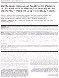 Cover page: Maintenance golimumab treatment in pediatric UC patients with moderately-to-severely active UC: PURSUIT PEDS PK long-term study results