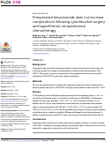 Cover page: Preoperative Bevacizumab Does Not Increase Complications Following Cytoreductive Surgery and Hyperthermic Intraperitoneal Chemotherapy