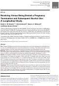 Cover page: Receiving Versus Being Denied a Pregnancy Termination and Subsequent Alcohol Use: A Longitudinal Study