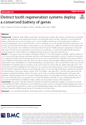 Cover page: Distinct tooth regeneration systems deploy a conserved battery of genes