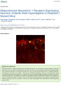 Cover page: Mispositioned Neurokinin-1 receptor-expressing neurons underlie heat hyperalgesia in Disabled-1 mutant mice