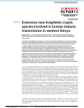 Cover page: Extensive new Anopheles cryptic species involved in human malaria transmission in western Kenya.