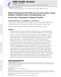 Cover page: Maternal Employment and Family Socioeconomic Status: Unique Relations to Maternal Stress, Parenting Beliefs, and Preschoolers’ Adjustment in Taiwanese Families