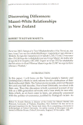 Cover page: Discovering Differences: Maaori-White Relationships in New Zealand