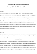 Cover page: Building Faculty Support for Remote Storage: A Survey of Collection Behaviors and Preferences