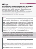 Cover page: Clinical Outcomes, Treatment Toxicity, and Health Care Utilization in Older Adults with Aggressive Non‐Hodgkin Lymphoma