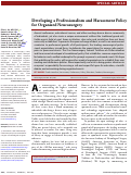 Cover page: Developing a Professionalism and Harassment Policy for Organized Neurosurgery