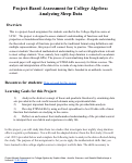 Cover page of Project-Based Assessment for College Algebra Analyzing Sleep Data