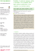 Cover page: Flexibility of nutritional strategies within a mutualism: food availability affects algal symbiont productivity in two congeneric sea anemone species.