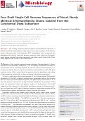 Cover page: Four Draft Single-Cell Genome Sequences of Novel, Nearly Identical Kiritimatiellaeota Strains Isolated from the Continental Deep Subsurface