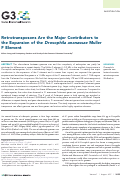 Cover page: Retrotransposons Are the Major Contributors to the Expansion of the <i>Drosophila ananassae</i> Muller F Element.