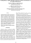 Cover page: Working Memory, Cognitive Miserliness and Logic as Predictors of Performance on the Cognitive Reflection Test