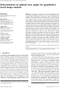 Cover page: Determination of optimal view angles for quantitative facial image analysis