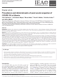 Cover page: Prevalence and determinants of post-acute sequelae of COVID-19 in Liberia.