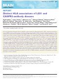 Cover page: Distinct HLA associations of LGI1 and CASPR2-antibody diseases.