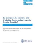 Cover page: Do Compact, Accessible, and Walkable Communities Promote Gender Equality? 