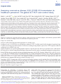 Cover page: Assessing coronavirus disease 2019 (COVID-19) transmission to healthcare personnel: The global ACT-HCP case-control study