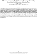 Cover page: Differences in Implicit vs. Explicit Grammar Processing as Revealed byHierarchical Weibull Modeling of Reaction Times