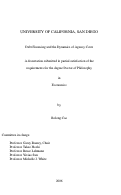 Cover page: Debt financing and the dynamics of agency costs