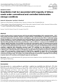 Cover page: Quantitative trait loci associated with longevity of lettuce seeds under conventional and controlled deterioration storage conditions