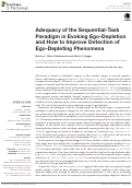 Cover page: Adequacy of the Sequential-Task Paradigm in Evoking Ego-Depletion and How to Improve Detection of Ego-Depleting Phenomena