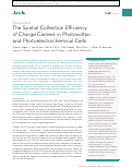 Cover page: The Spatial Collection Efficiency of Charge Carriers in Photovoltaic and Photoelectrochemical Cells