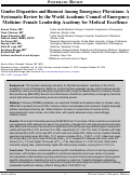 Cover page: Gender Disparities and Burnout Among Emergency Physicians: A Systematic Review by the World Academic Council of Emergency Medicine–Female Leadership Academy for Medical Excellence