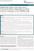 Cover page: Adalimumab reduces hand bone loss in rheumatoid arthritis independent of clinical response: Subanalysis of the PREMIER study