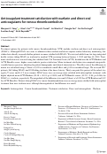 Cover page: Anticoagulant treatment satisfaction with warfarin and direct oral anticoagulants for venous thromboembolism