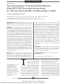 Cover page: National Institute of Mental Health Multisite Eban HIV/STD Prevention Intervention for African American HIV Serodiscordant Couples: A Cluster Randomized Trial