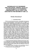 Cover page: Governance of Nonprofit Organizations: Missing Chain of Accountability in Nonprofit Corporation Law in Japan and Arguments for Reform in the U.S.