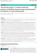 Cover page: Ancestral recipes: a mixed-methods analysis of MyPlate-based recipe dissemination for Latinos in rural communities.