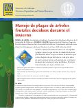 Cover page: Manejo del plagas de árboles frutales deciduos durante el invierno
