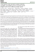 Cover page: Transcriptome-wide association analysis identifies candidate susceptibility genes for prostate-specific antigen levels in men without prostate cancer.