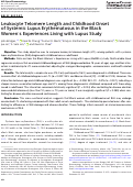 Cover page: Leukocyte Telomere Length and Childhood Onset of Systemic Lupus Erythematosus in the Black Womens Experiences Living with Lupus Study.