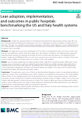 Cover page: Lean adoption, implementation, and outcomes in public hospitals: benchmarking the US and Italy health systems
