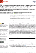 Cover page: The Polymorphic Membrane Protein G Has a Neutral Effect and the Plasmid Glycoprotein 3 an Antagonistic Effect on the Ability of the Major Outer Membrane Protein to Elicit Protective Immune Responses against a Chlamydia muridarum Respiratory Challenge